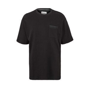 Threadbare Mens Dunedin Textured Knit Regular T-Shirt / Black